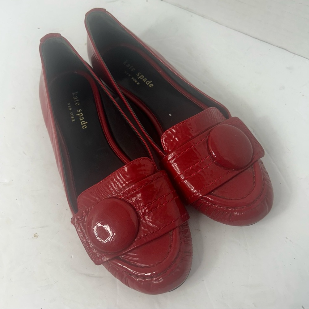 Kate Spade Red Patent Leather Women's Loafers Flats Preppy Girlhoodcore Sz 6
